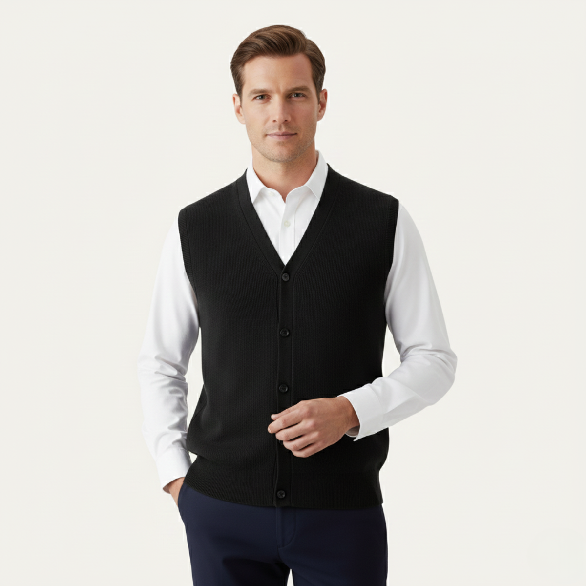 Stylish Men's Slim Fit Knit Vest