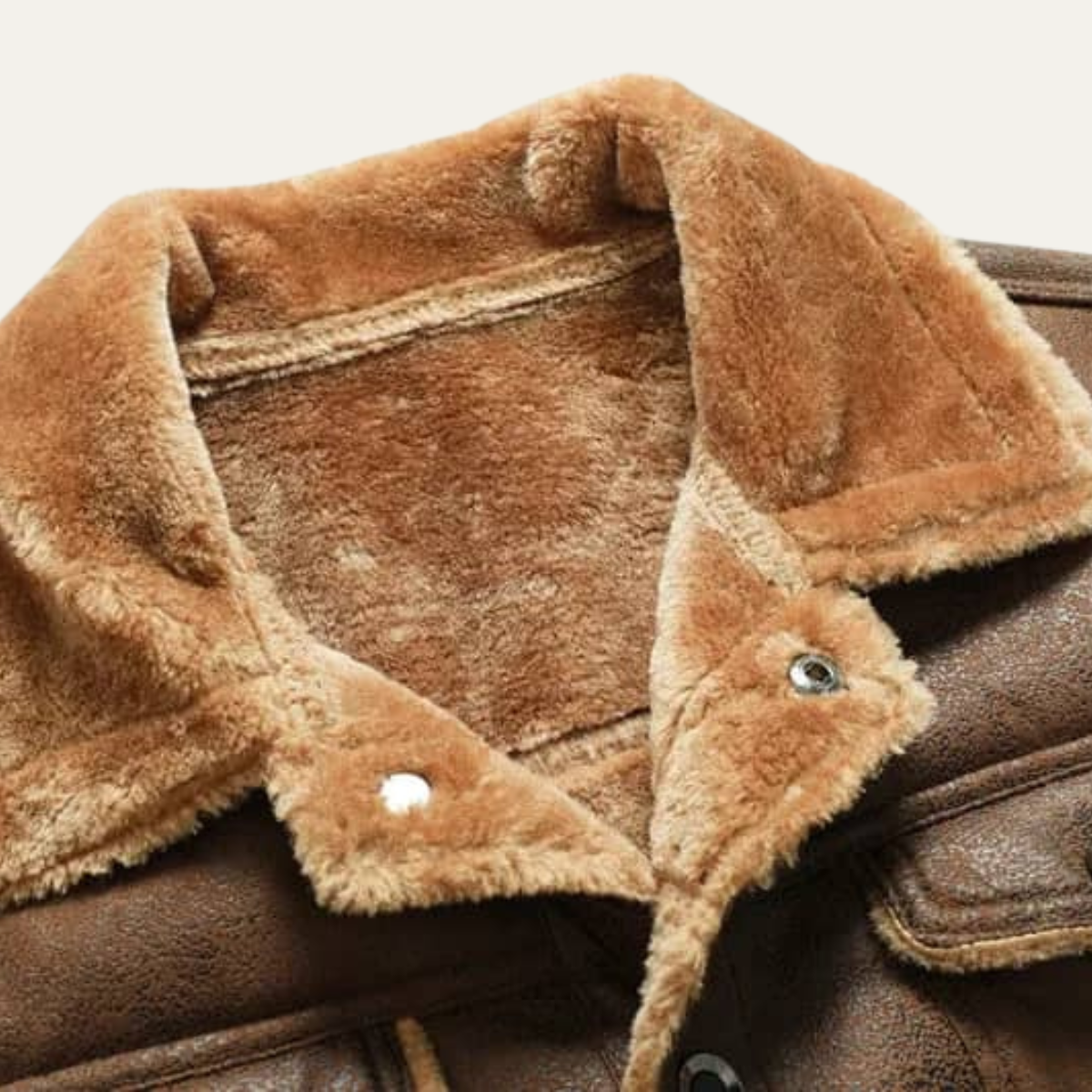 Warm Men's Sheepskin Leather Biker Jacket