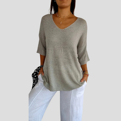 Comfortable Women's V-Neck Sweater Top