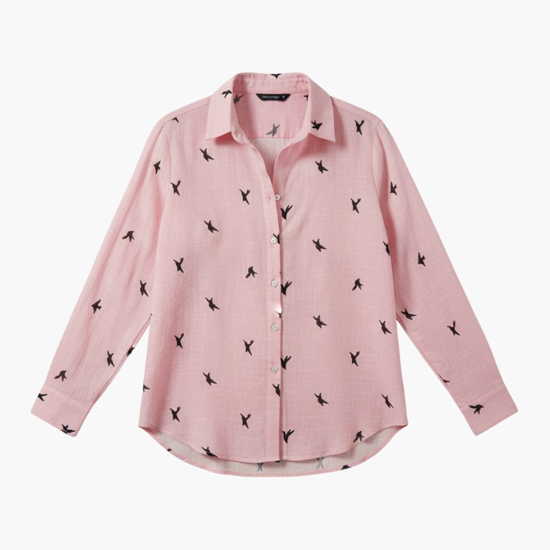 Ladies Classic Button Down Long Sleeve Shirt - Olytrend