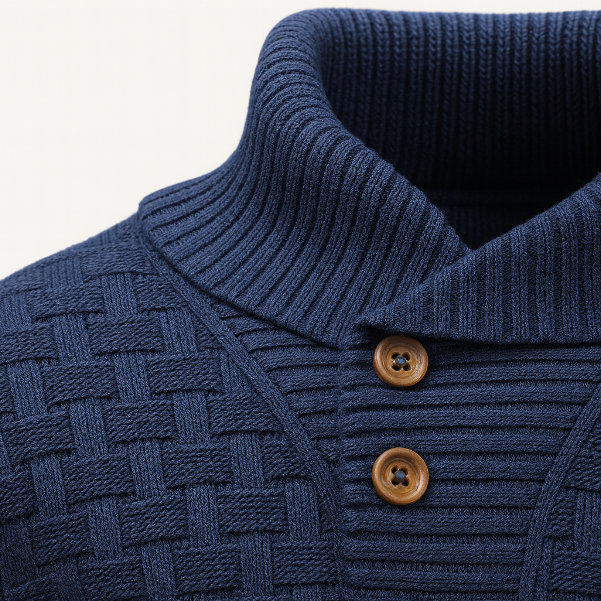 Thick Warm Crew Neck Button Sweater for Men