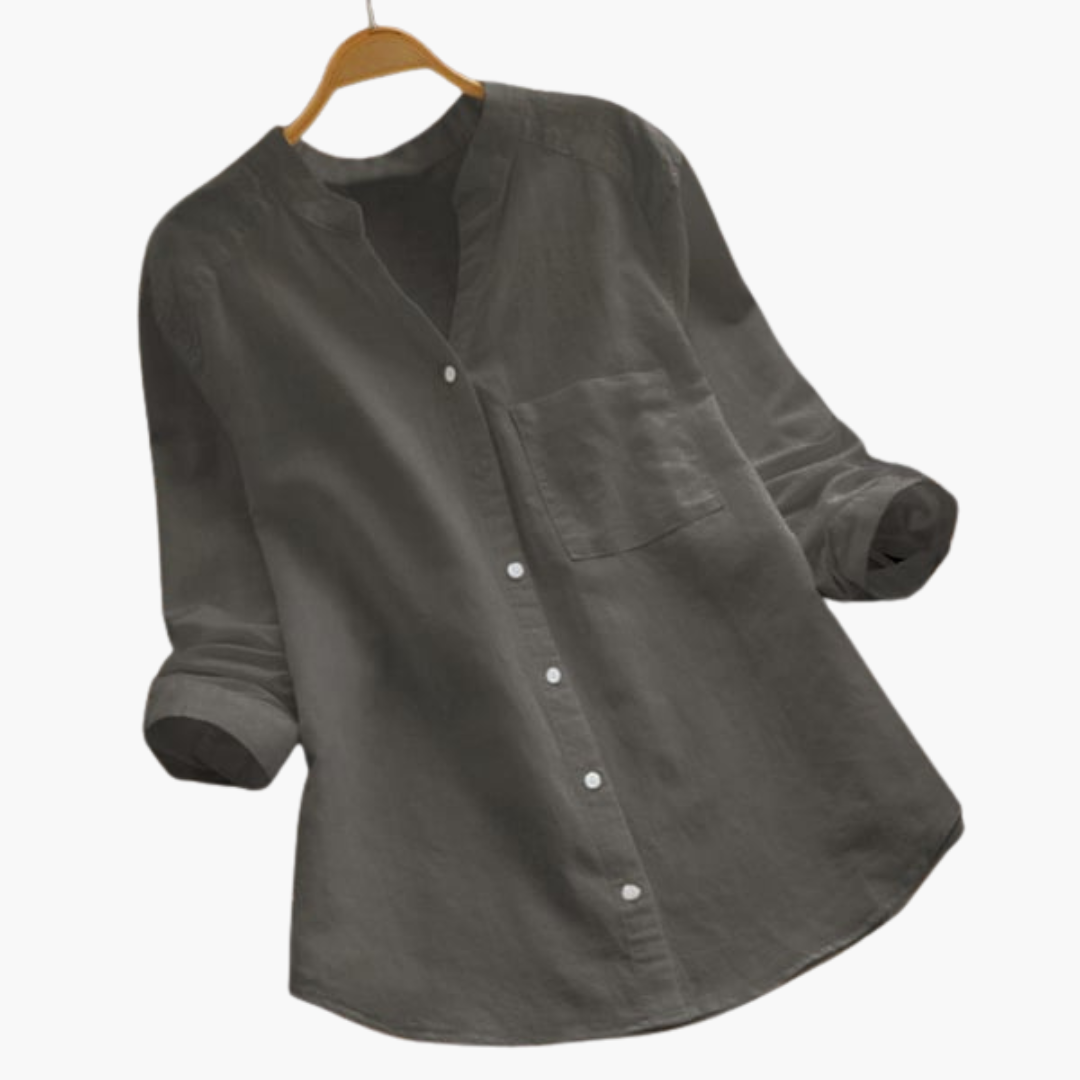 Relaxed Fit Womens Blouse - Long Sleeve Casual Top