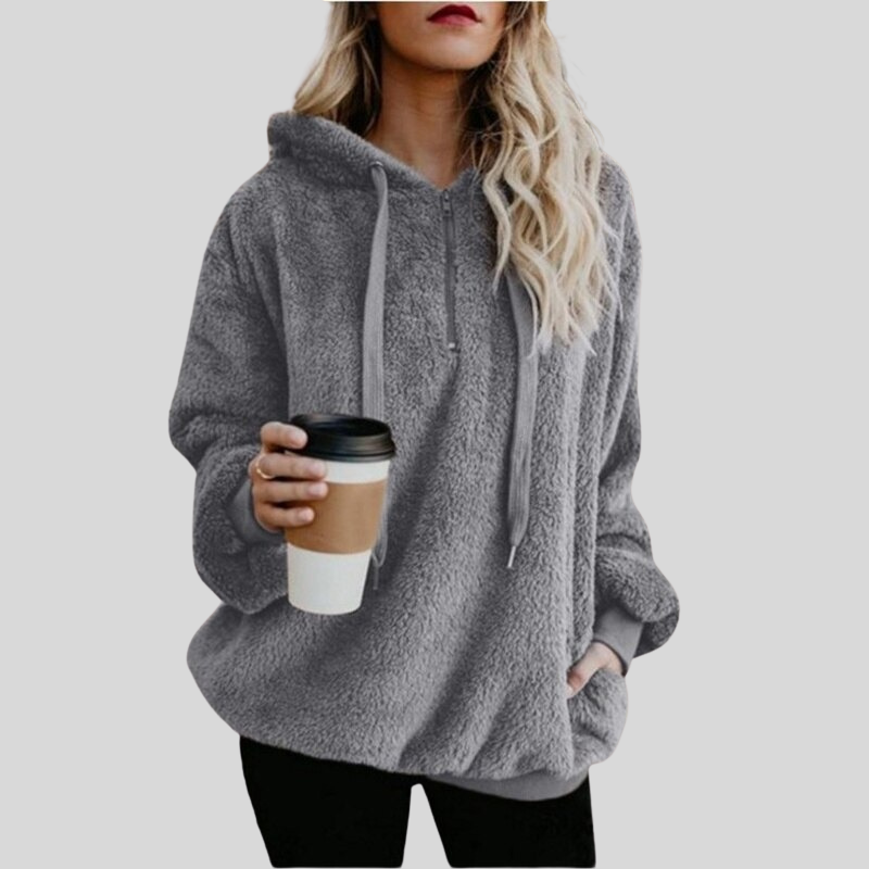 Cozy Women's Fleece Hoodie Long Sleeve Casual Wear