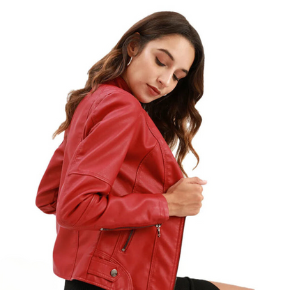 Fashionable Genuine Leather Coat
