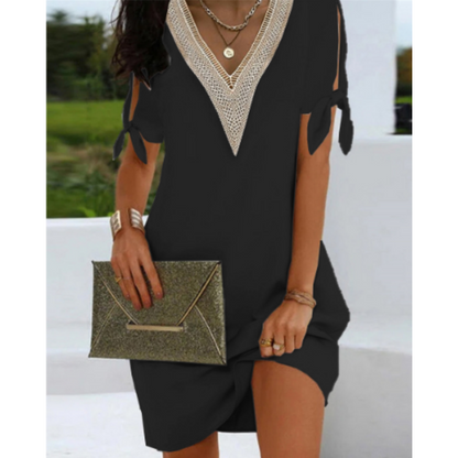 Loose Fit V Neck Summer Tunic Dress