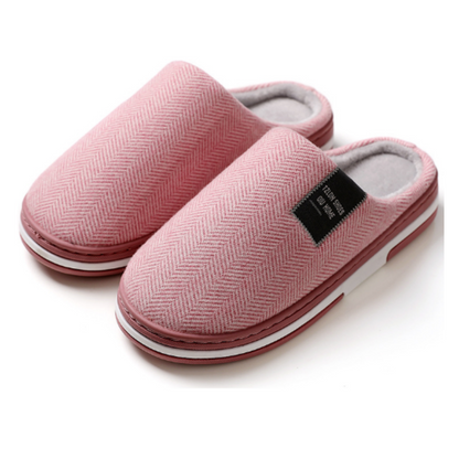 Cozy Men's Herringbone Fleece Slippers