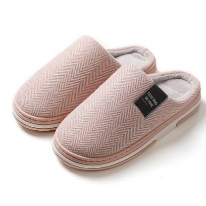 Cozy Men's Herringbone Fleece Slippers