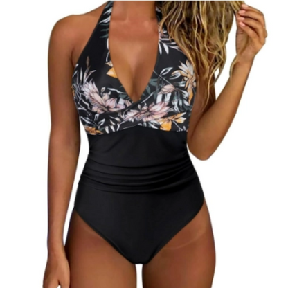 Women's Slimming Swimsuit Halterneck Ruched Waist - Nocini