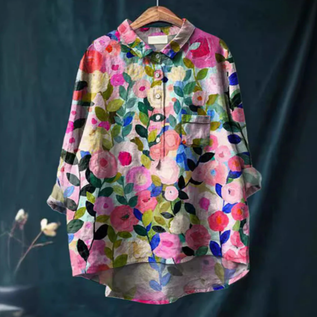 Ladies Floral Patterned Blouse - Olytrend