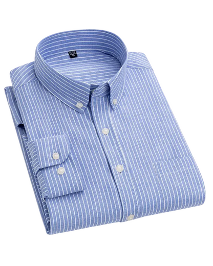 Classic Casual Stripe Button Shirt - Olytrend