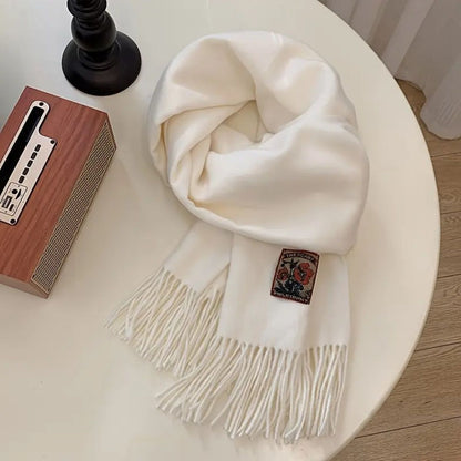 Soft Mens Cashmere Scarf White