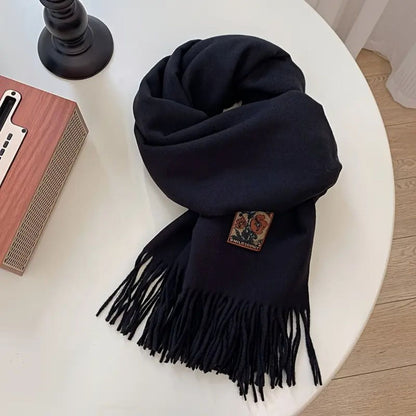 Luxury Men's Black Cashmere Scarf