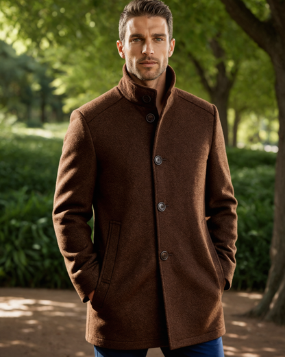 Warm Mens Luxury Wool Pea Coat