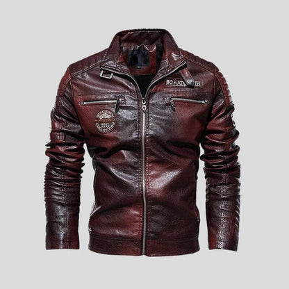 Men's Real Leather Slim Fit Biker Jacket - Nocini