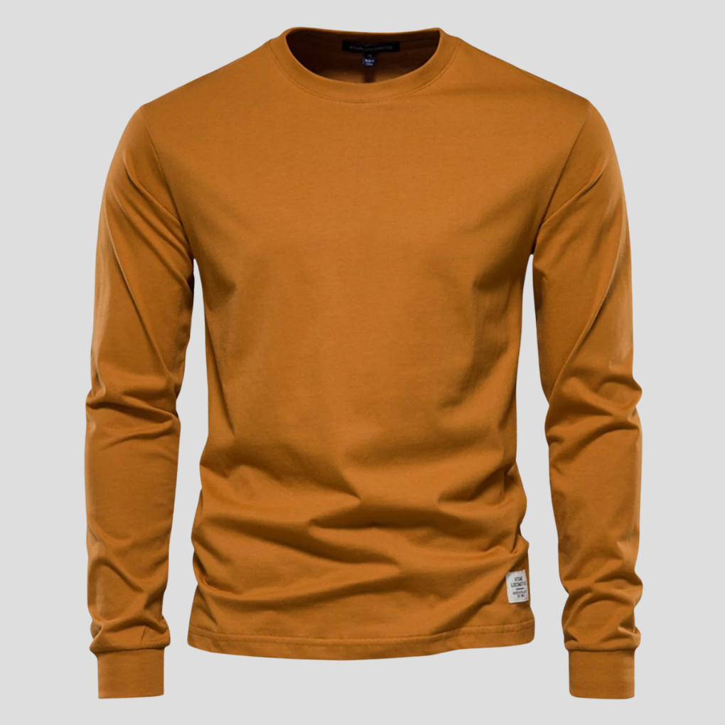 Casual Crew Neck Men's Long Sleeve Tee