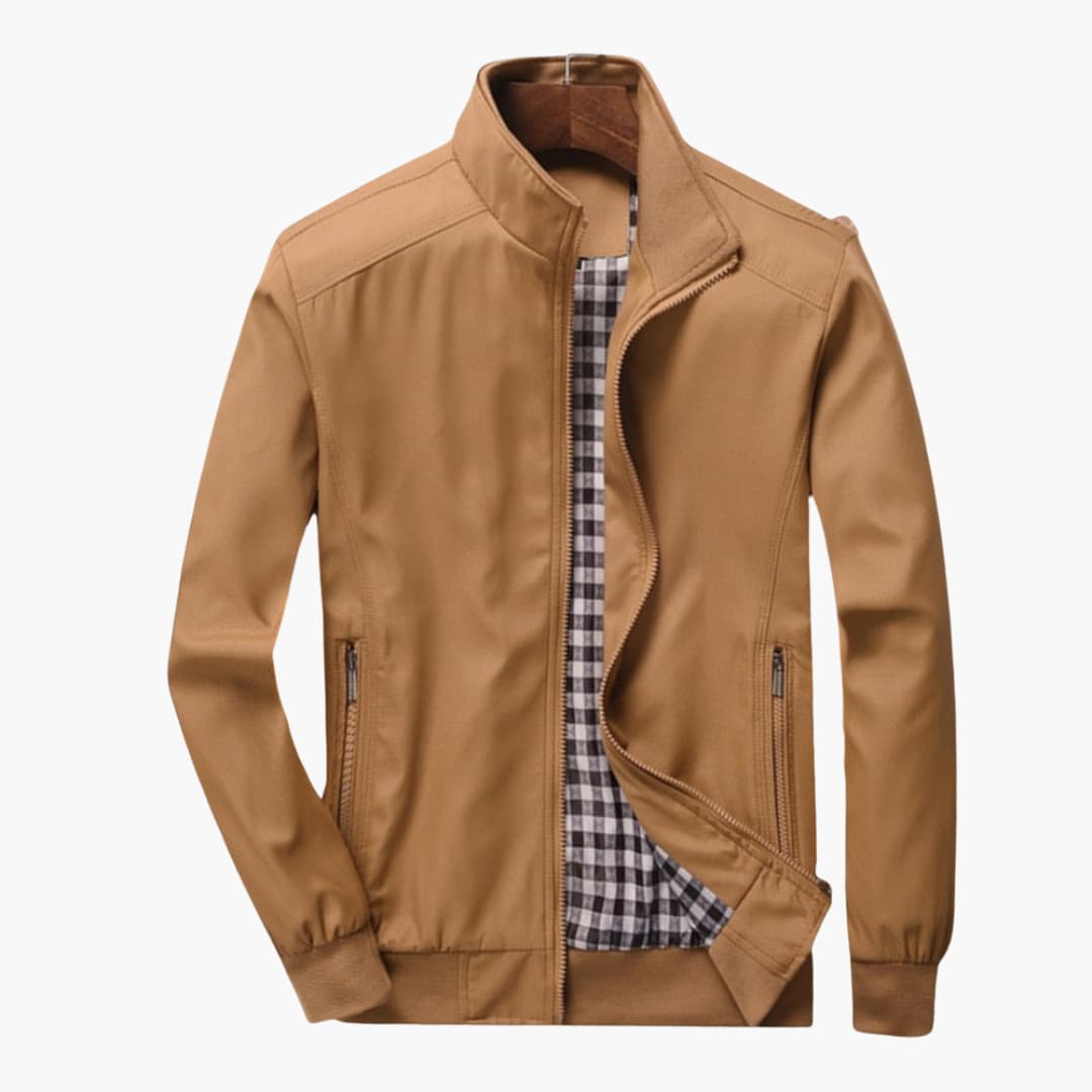 Tailored Fit Mens Leather Bomber Jacket