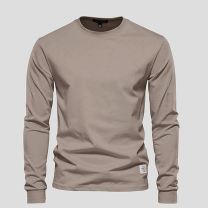Casual Crew Neck Men's Long Sleeve Tee