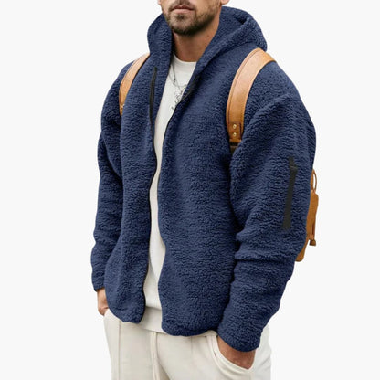 Men's Quilted Hoodie with Rough Texture