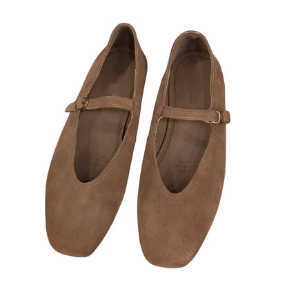 Brown Leather Mary Jane Shoes - Pexav