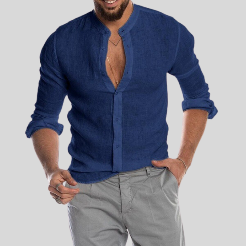Comfortable Linen Casual Men's Long Sleeve Shirt