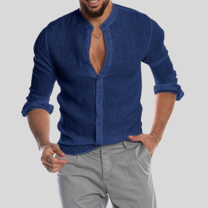 Comfortable Linen Casual Men's Long Sleeve Shirt