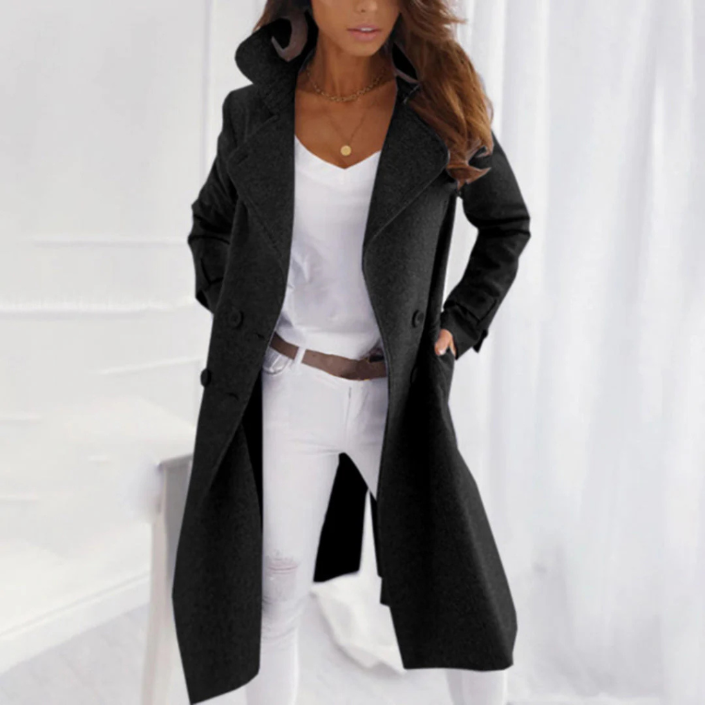 Classic Overcoat with Folded Collar - Olytrend