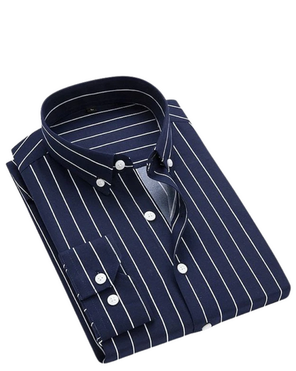 Classic Navy Blue Stripe Shirt