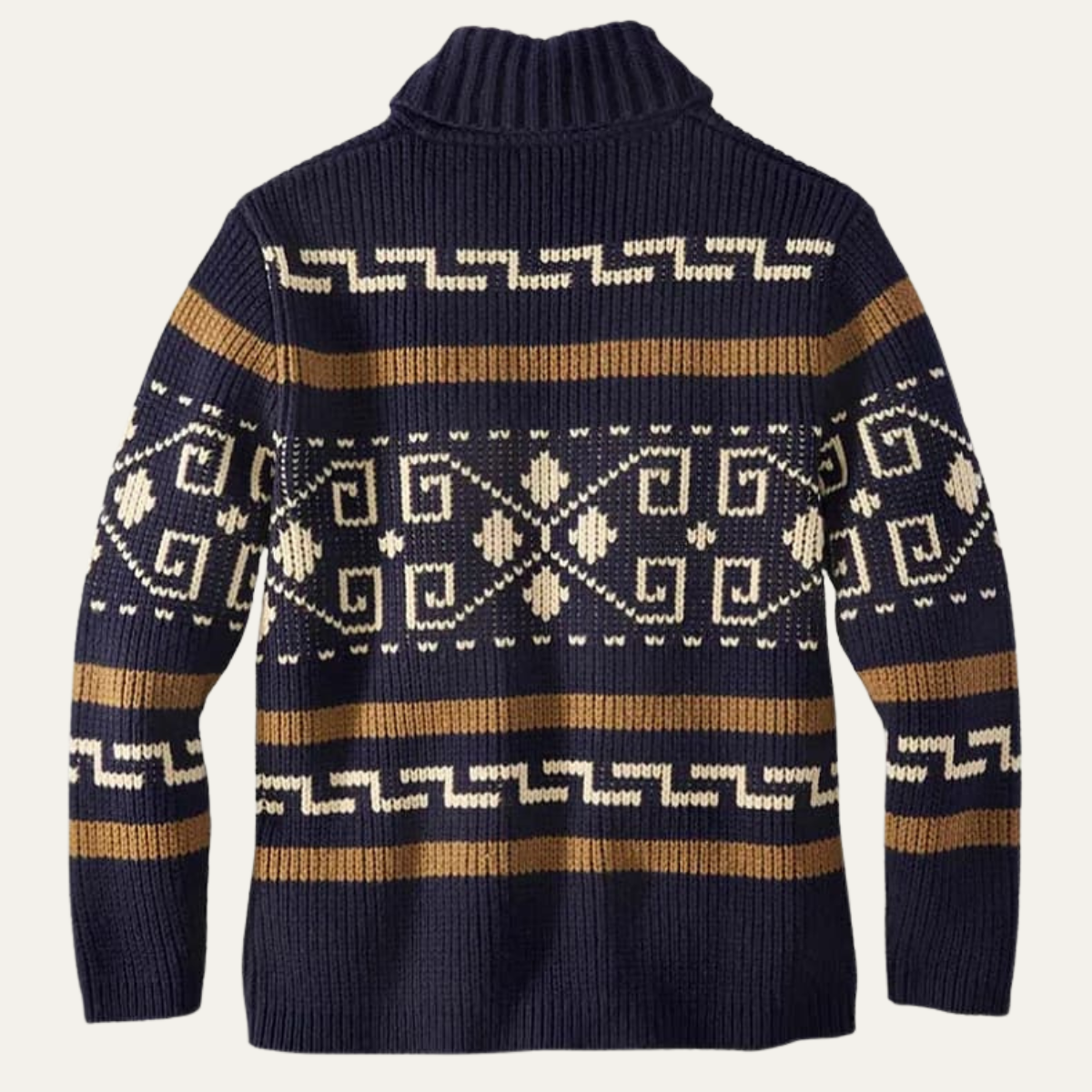 Warm Mens Aztec Pattern Cardigan Sweater