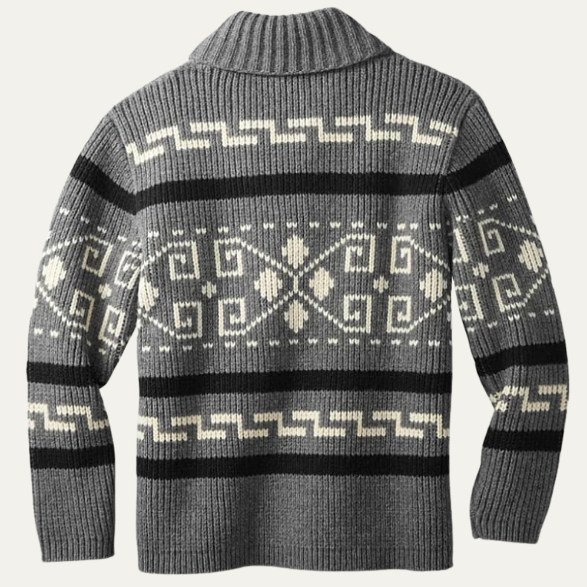 Warm Mens Aztec Pattern Cardigan Sweater