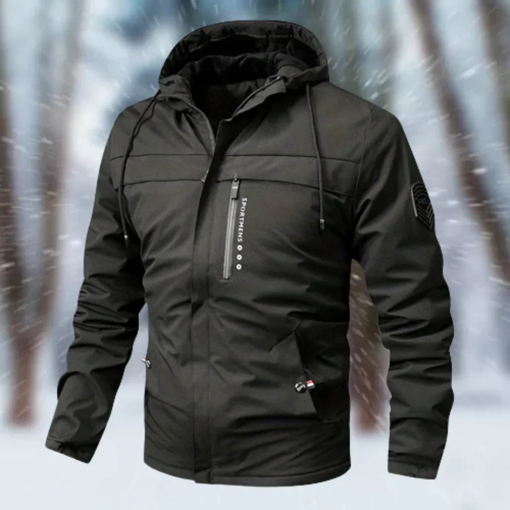Waterproof Slim Fit Mens Hooded Zip Jacket