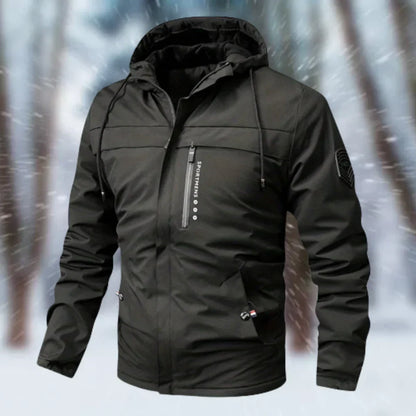 Waterproof Slim Fit Mens Hooded Zip Jacket