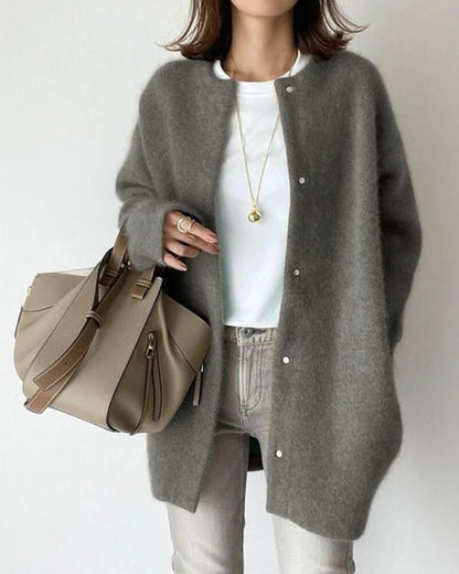 Cozy Oversized Knit Button Cardigan for Women - Nocini