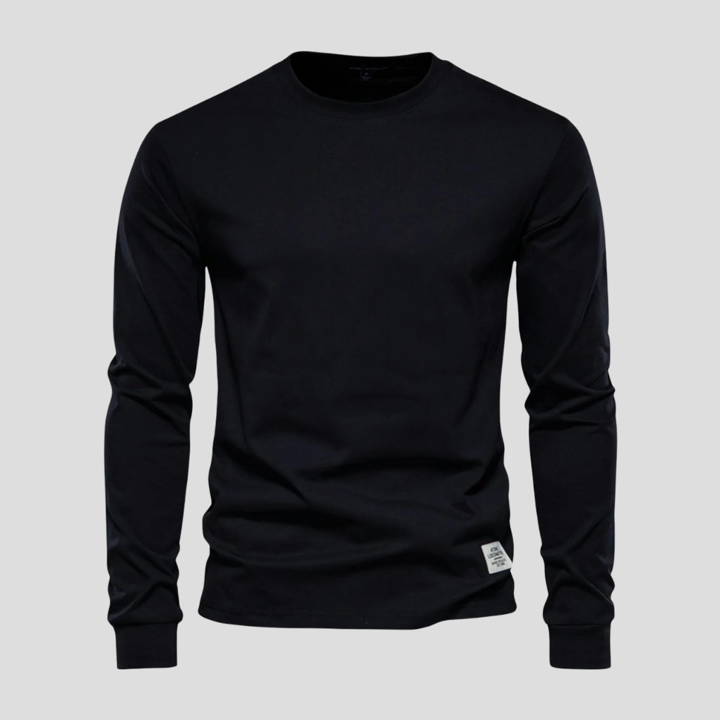 Casual Crew Neck Men's Long Sleeve Tee