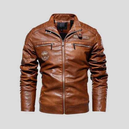 Men's Real Leather Slim Fit Biker Jacket