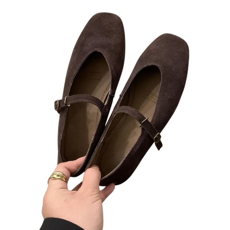 Brown Leather Mary Jane Shoes