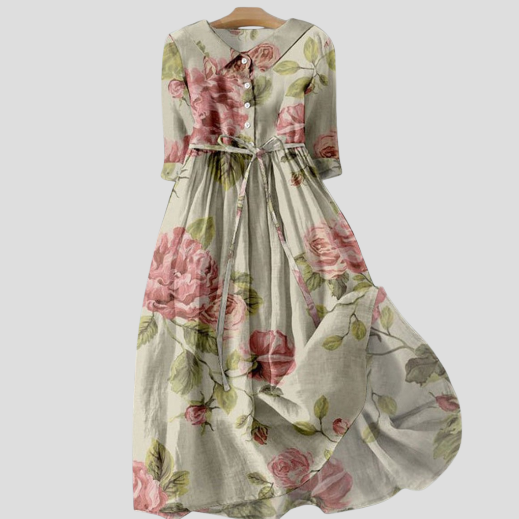 Classic Floral Pin Up Dress - Olytrend