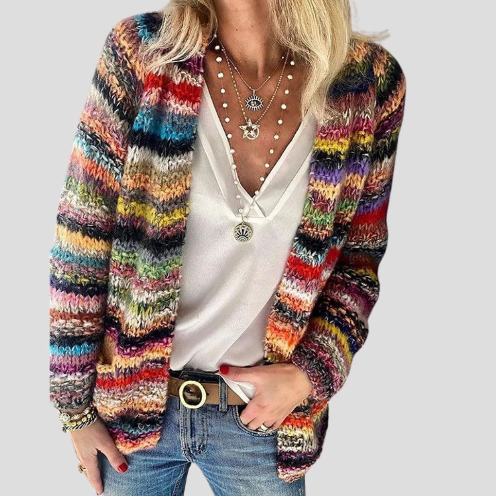 Ladies' Classic Patterned Crew Neck Sweater - Olytrend