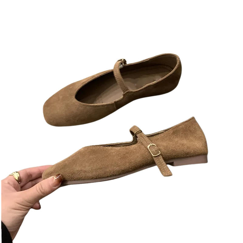 Brown Leather Mary Jane Shoes