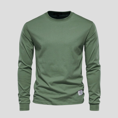 Casual Crew Neck Men's Long Sleeve Tee