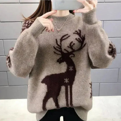 Cozy Christmas Reindeer Pullover Sweater - Nocini