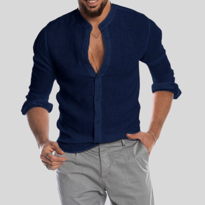 Comfortable Linen Casual Men's Long Sleeve Shirt