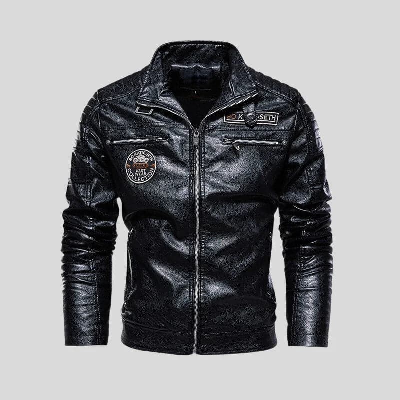 Men's Real Leather Slim Fit Biker Jacket
