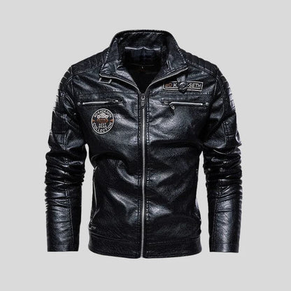 Men's Real Leather Slim Fit Biker Jacket