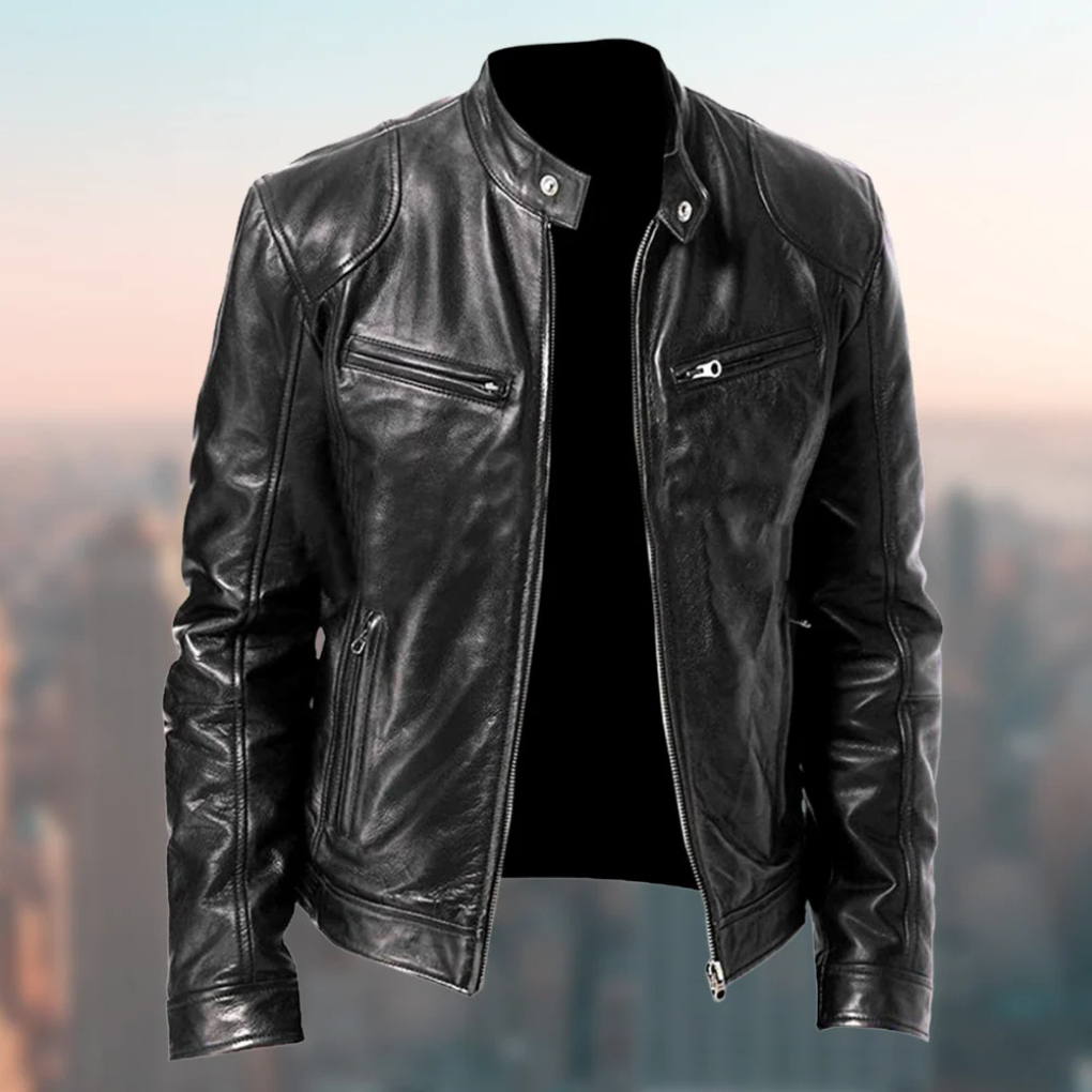 Classic Men's Faux Leather Coat - Olytrend