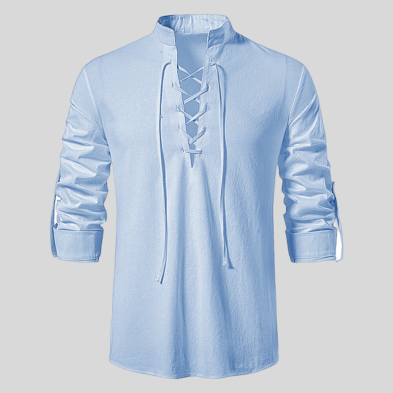 Casual V Neck Long Sleeve Shirt