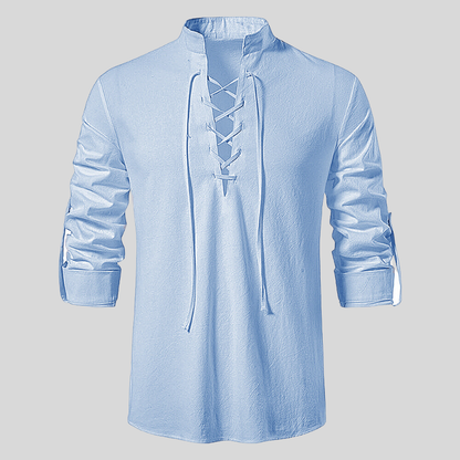 Casual V Neck Long Sleeve Shirt