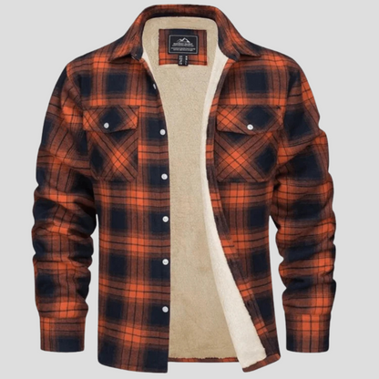 Warm Plaid Coat with Fleece Interior - Olytrend