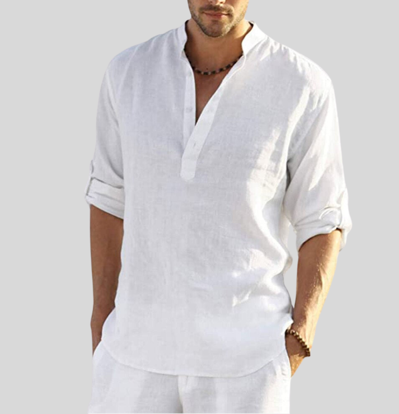 Comfortable Men's Linen Blend Casual Shirt - Nocini