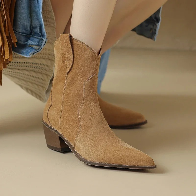 Fashionable Cowboy Ankle Boots for Women