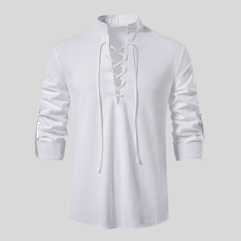 Casual V Neck Long Sleeve Shirt